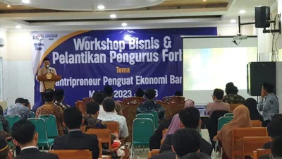 Davit Rusdianto, Ketua IKPM Gontor Cabang Malang memberikan sambutan